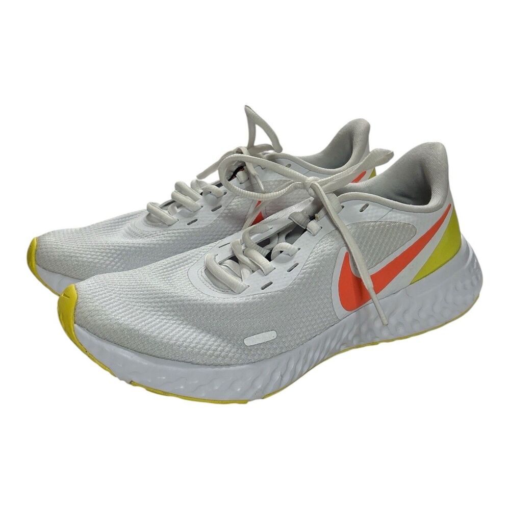 Nike Women’s Revolution 5 Running Shoes Sneakers White/Mango/Yellow Size 8
